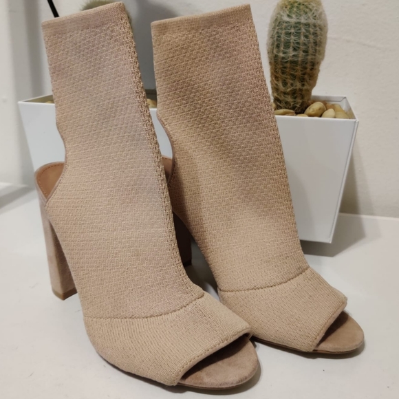 sister block heel sock boots